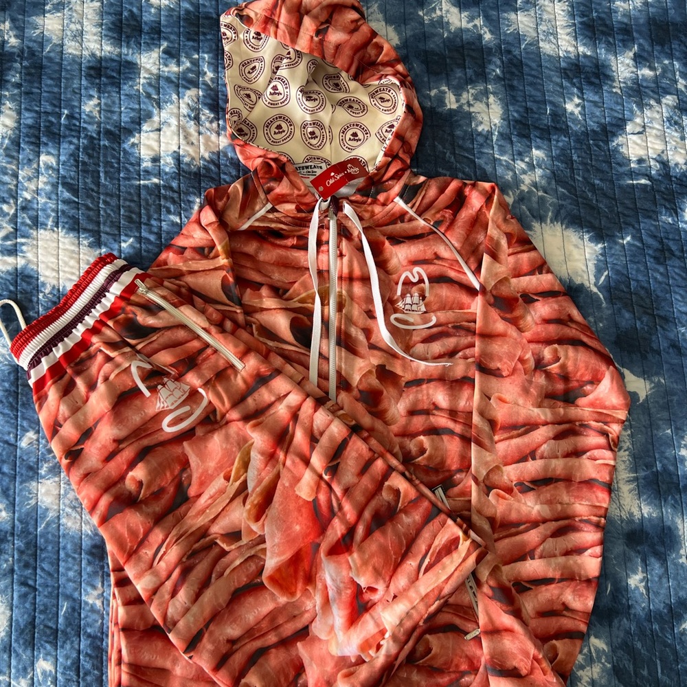 Arby’s and Old Spice Meat-Sweats tracksuit with towel